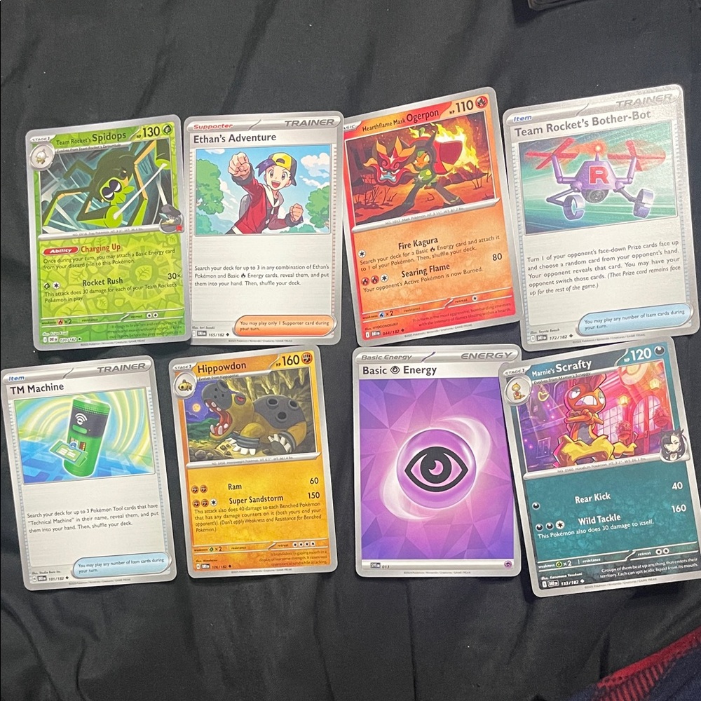 Pokemon Card Collection - Green, Red, Purple, Orange